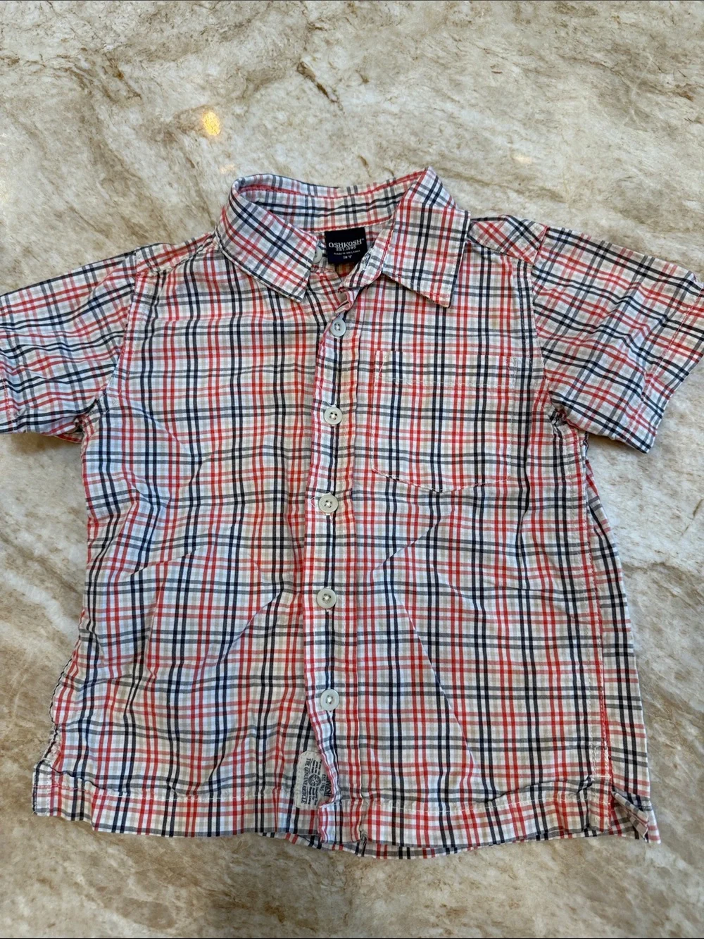 Gymboree Red, Blue & White Plaid Short-Sleeve Button-Down Shirt